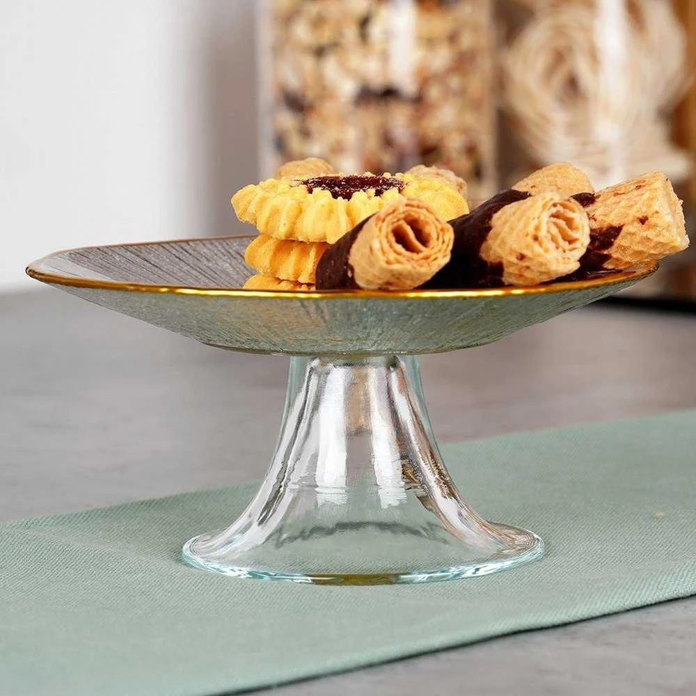 Home Styling Collection Stiklinė tortinė su aukštu padu, 15,5 cm, auksinė