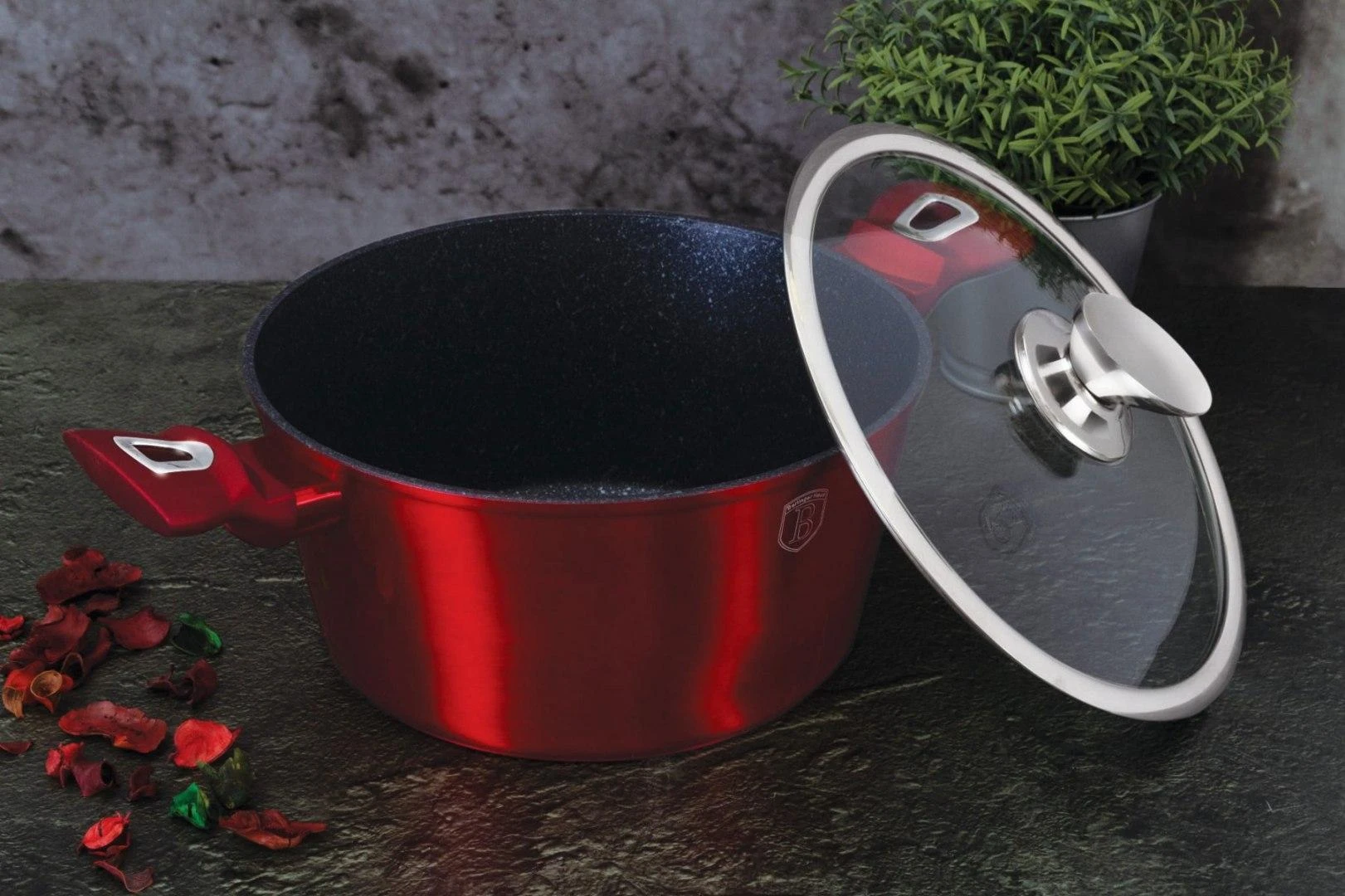 BH-1256N - Granito puodas 20 cm Berlinger Haus Burgundy Line