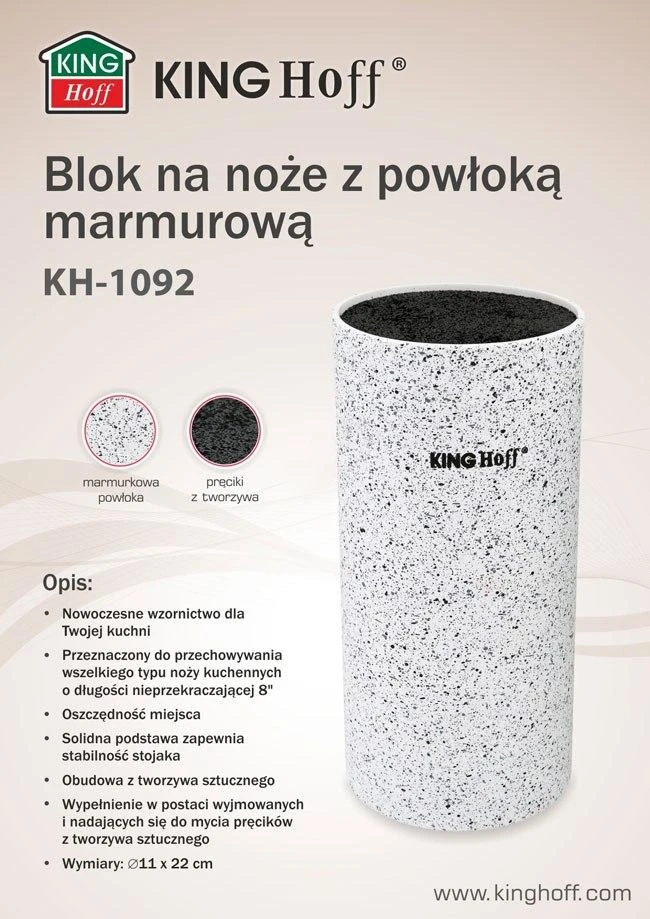 King Hoff Blok Peilių laikiklis 11x22 cm, balto marmuro, Kinghoff