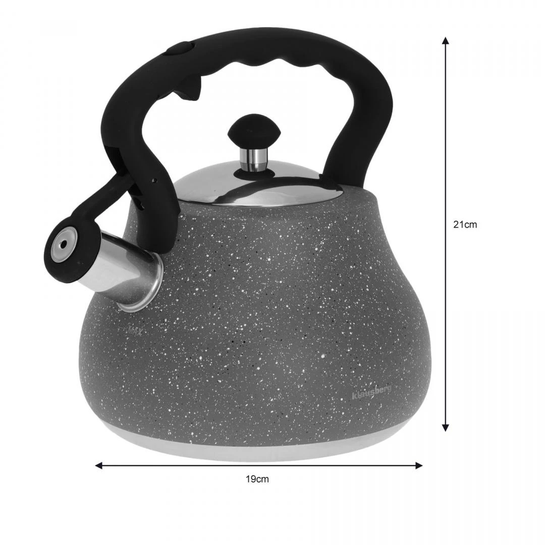 Virdulys, Tradicinis virdulys 2,7 l pilkas marmuras Klausberg
