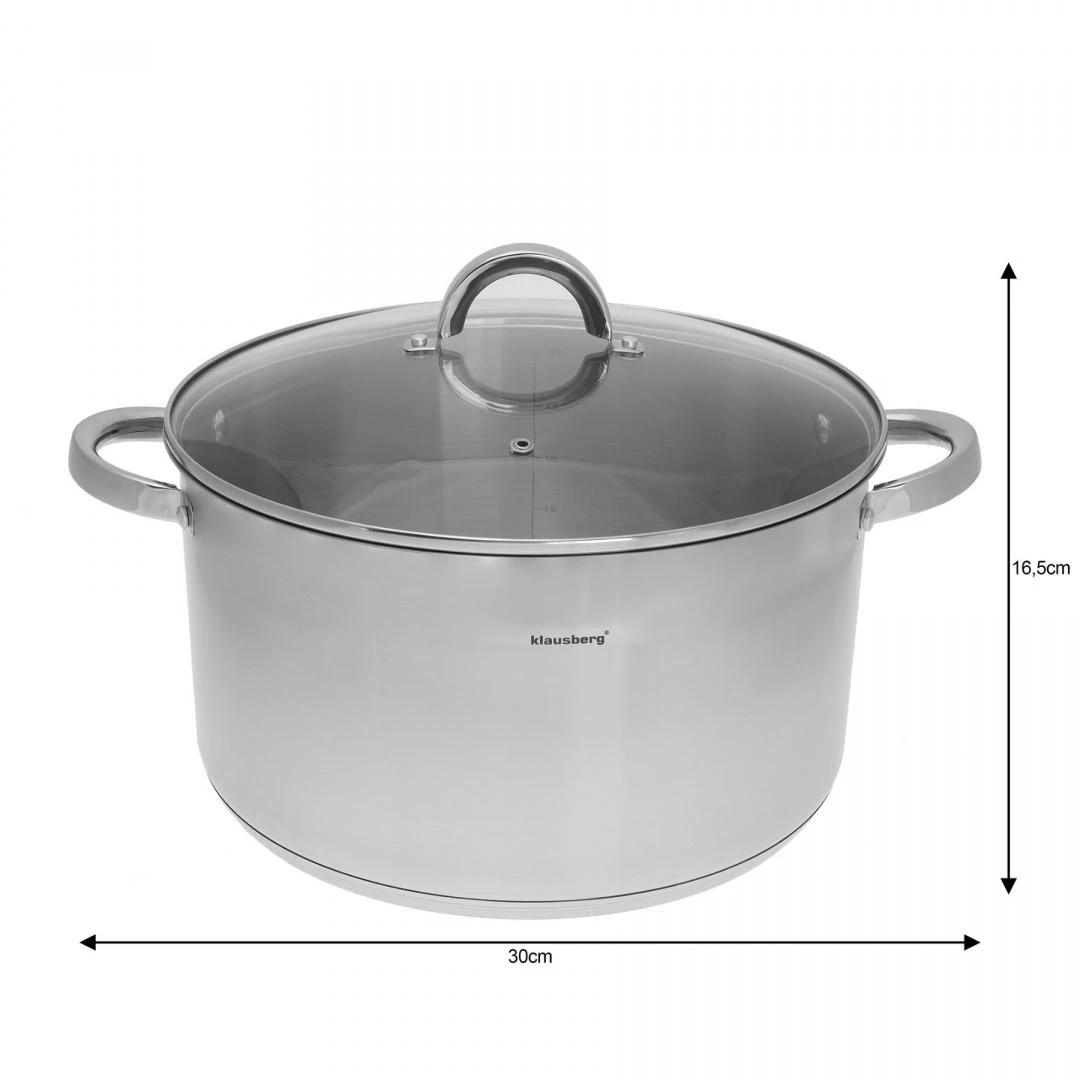 Puodas Puodas su dangčiu 11,5 l, 30 cm skersmens, Klausberg plienas