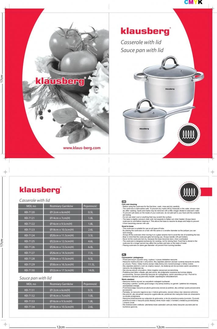 Puodas Plieninis puodas, 18 cm skersmens, 2,6 l, Klausberg