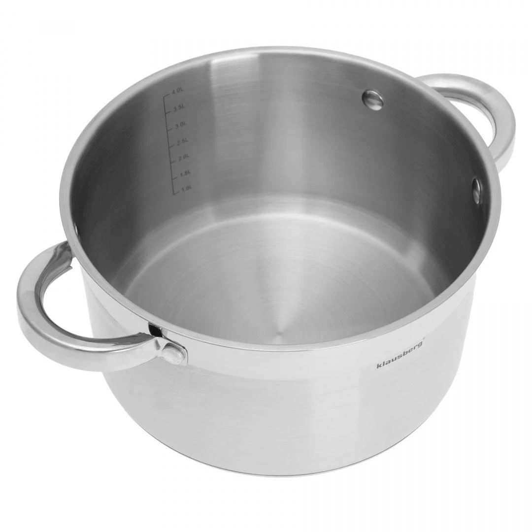 Puodas Plieninis puodas, 22 cm skersmens, 4,6 l, Klausberg