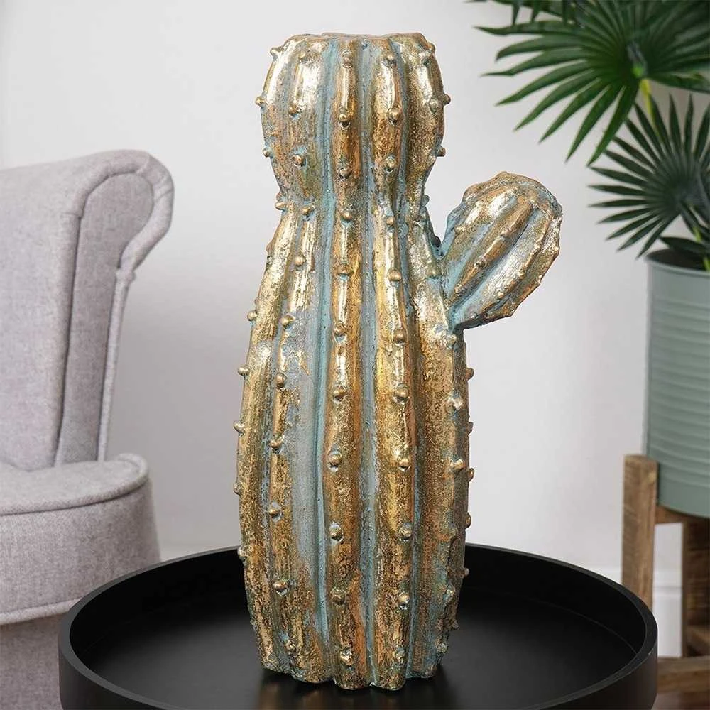 Vilde Aukso vaza kaktuso forma 41,5 cm