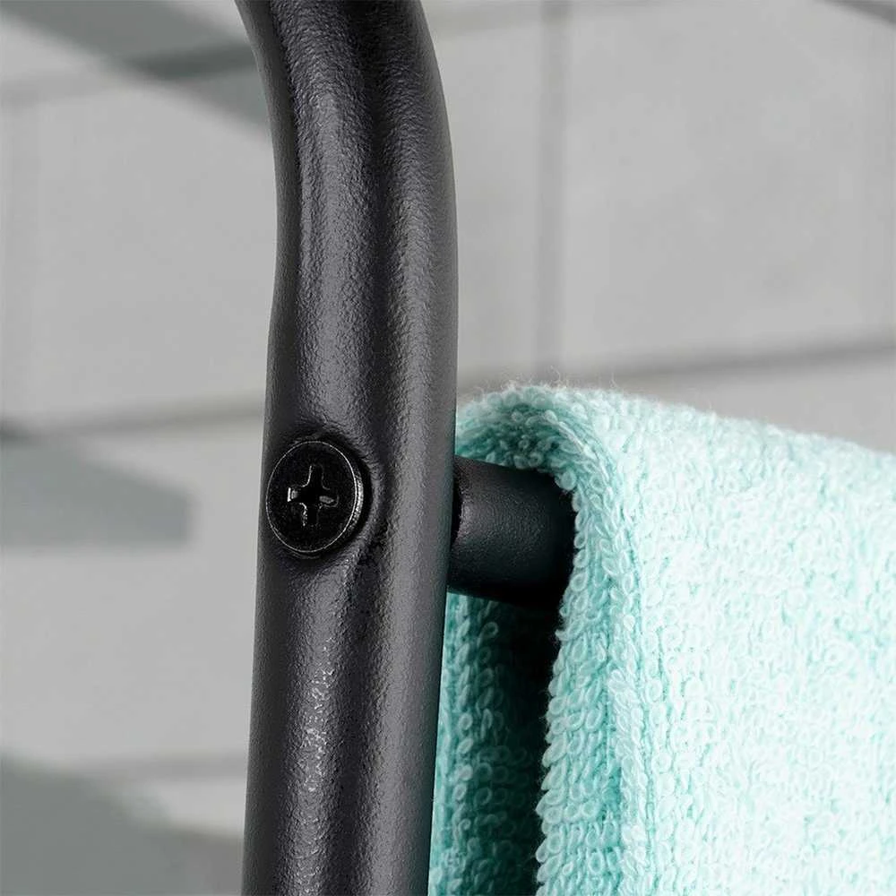 Bathroom Solutions Rankšluosčių kabykla ant durų, juoda, metalas