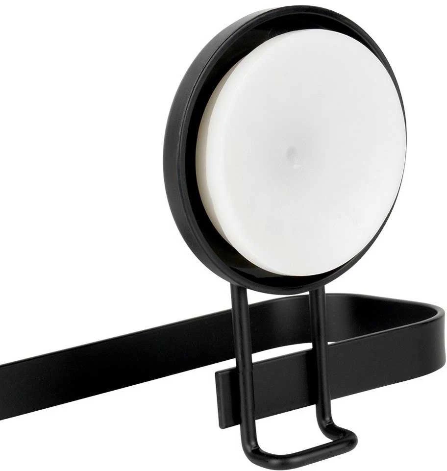 Bathroom Solutions Rankšluosčių laikiklis 60 cm Juodas metalas su siurbimo puodeliais