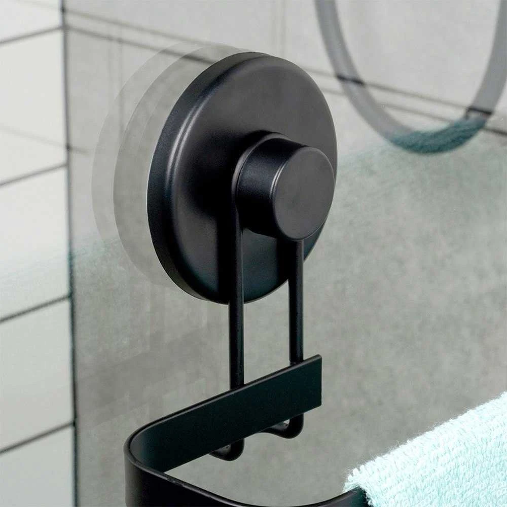 Bathroom Solutions Rankšluosčių laikiklis 60 cm Juodas metalas su siurbimo puodeliais