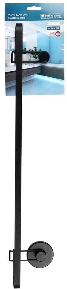 Bathroom Solutions Rankšluosčių laikiklis 60 cm Juodas metalas su siurbimo puodeliais