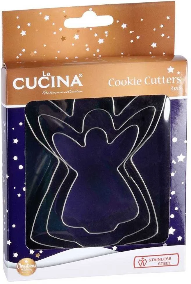 La Cucina Sausainių formelės Plieninės 12 cm Angelas 3 vnt.