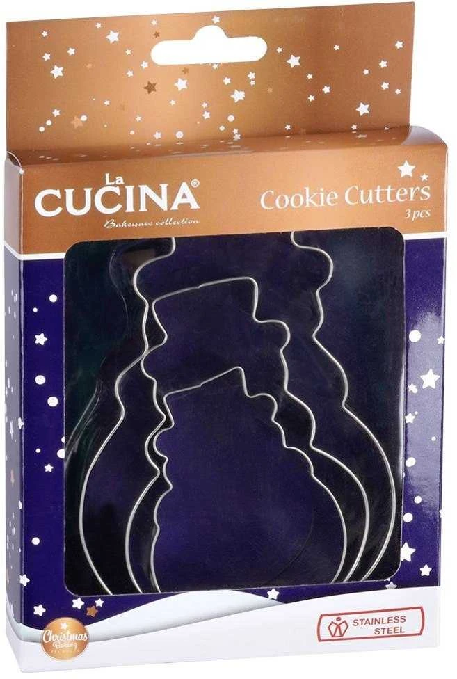 La Cucina Sausainių formelės Sniego senis 3 vnt. 13 cm