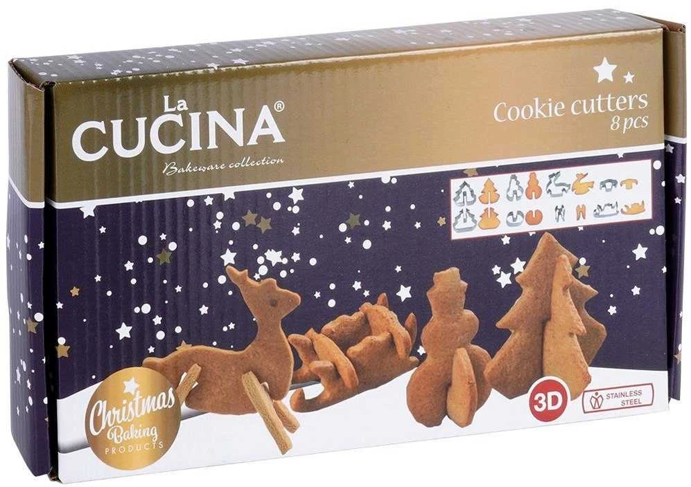 La Cucina Sausainių formelės Kalėdoms 3D 8 vnt.