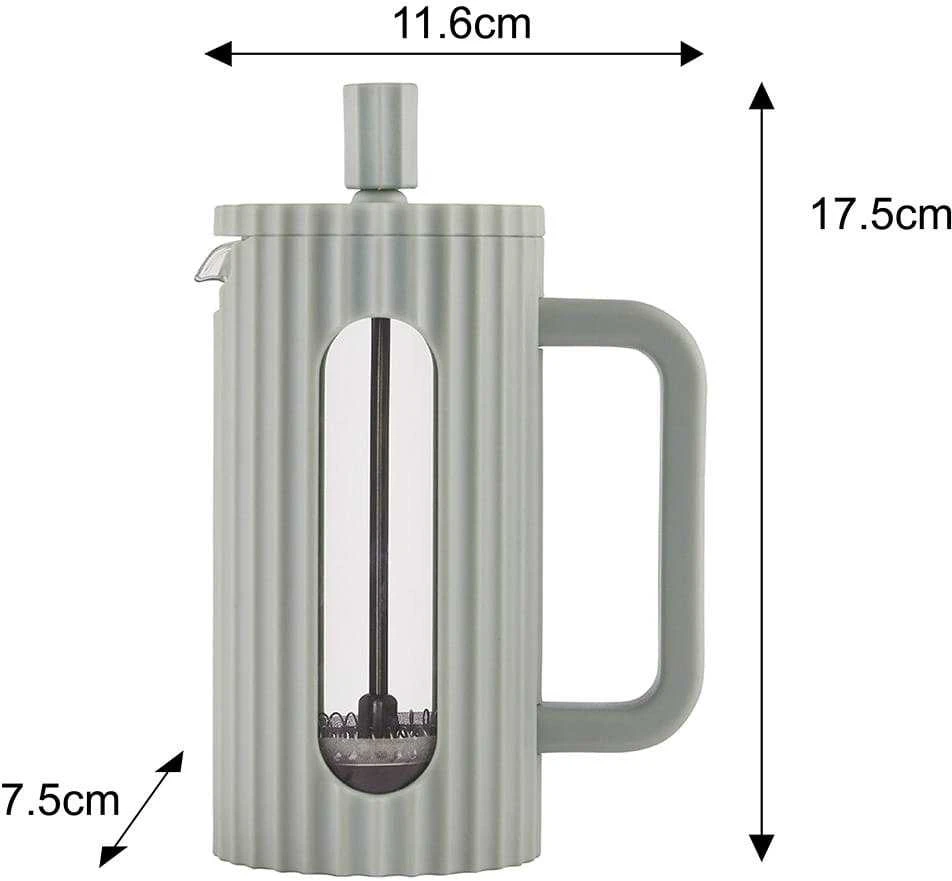 Žalias French press 350 ml su matmenų išklotine