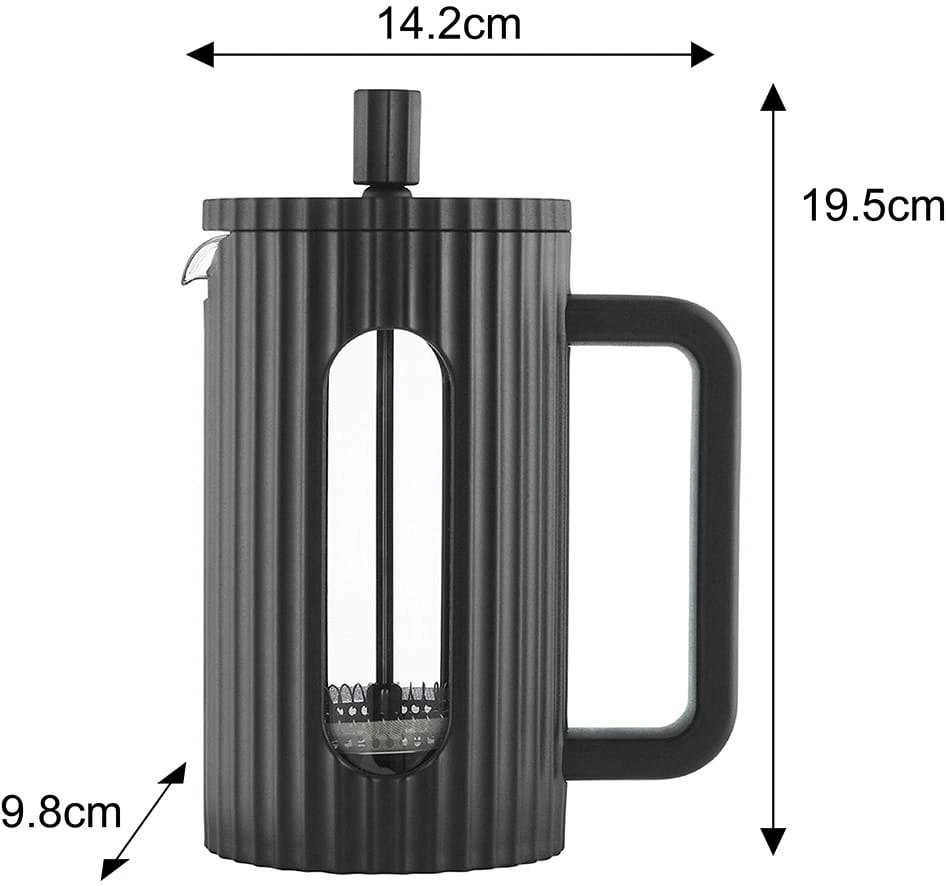 French press 600ml su matmenimis