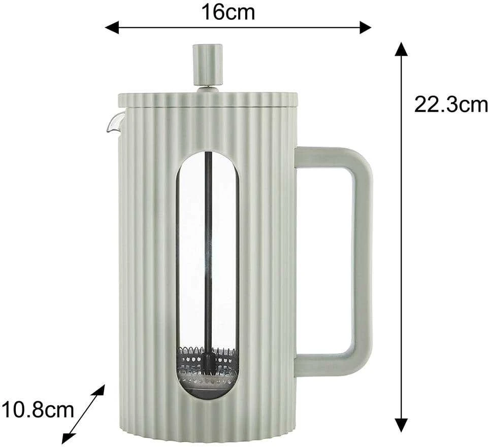 Žalias 1000ml French press kavinukas su matmenimis