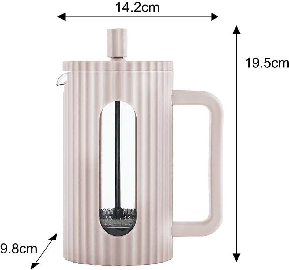 Bež spalvos 600 ml French press kavinuko matmenys