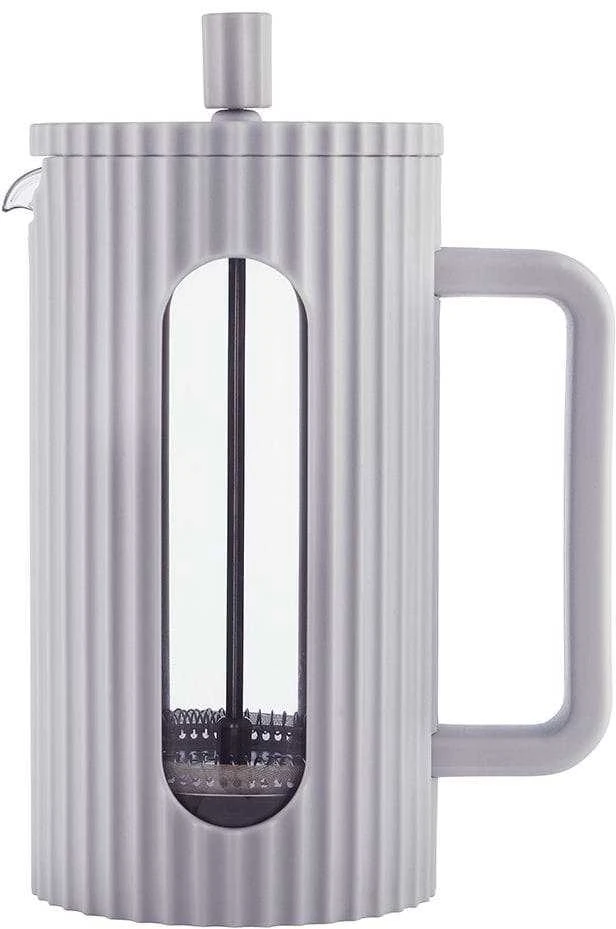 Pilkas briaunotas French press kavinukas 1000 ml