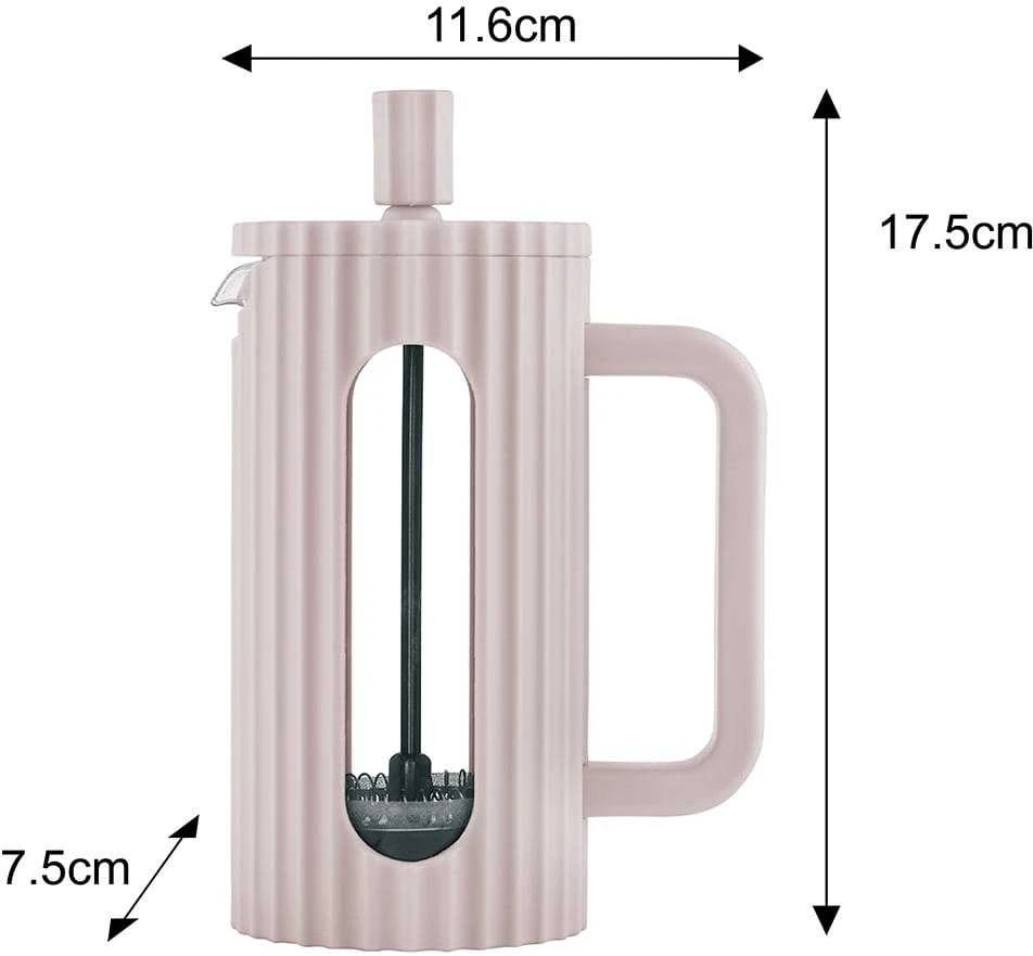 French press kavinukas su matmenimis
