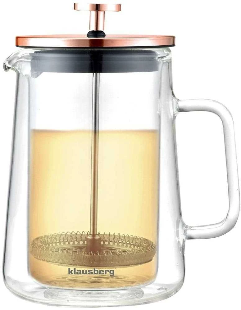 Zaparzacz Stūmoklinis kavos/arbatos virimo aparatas, stiklinis, vario spalvos, 0,60 l Klausberg