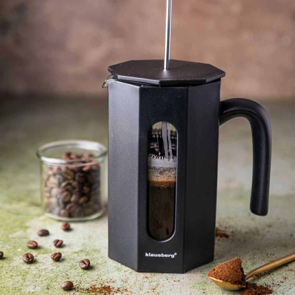 Nuspaudžiamas kavinukas-arbatinukas Klausberg KB-7678, 0.8 l, juodas