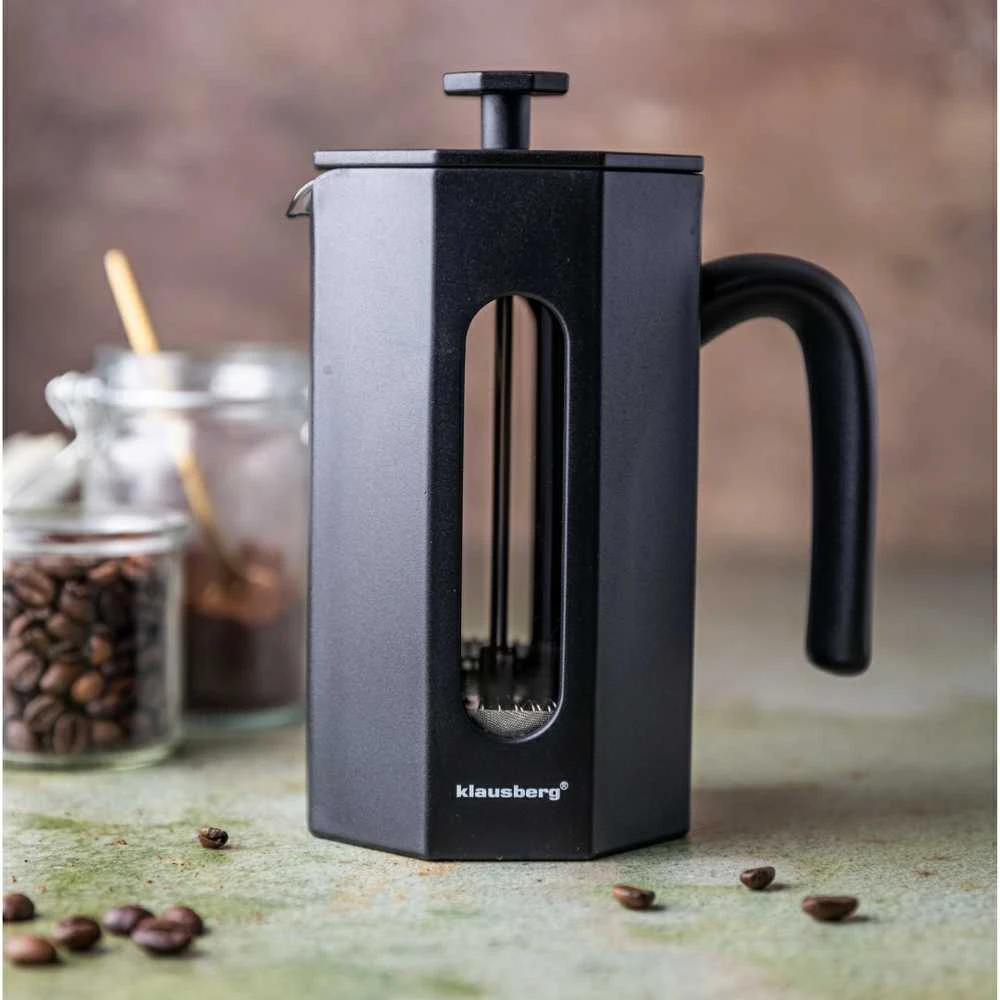 Nuspaudžiamas kavinukas-arbatinukas Klausberg KB-7678, 0.8 l, juodas