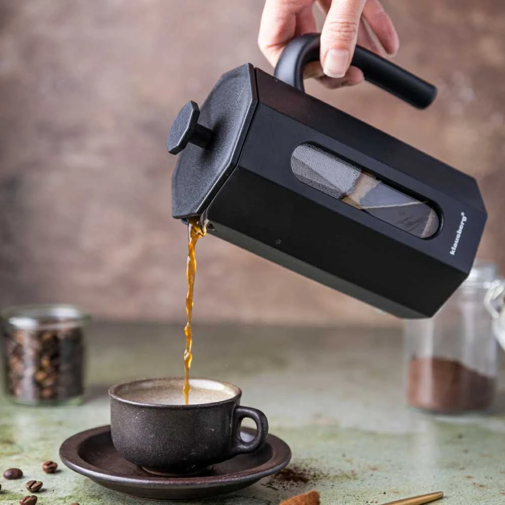 Nuspaudžiamas kavinukas-arbatinukas Klausberg KB-7678, 0.8 l, juodas