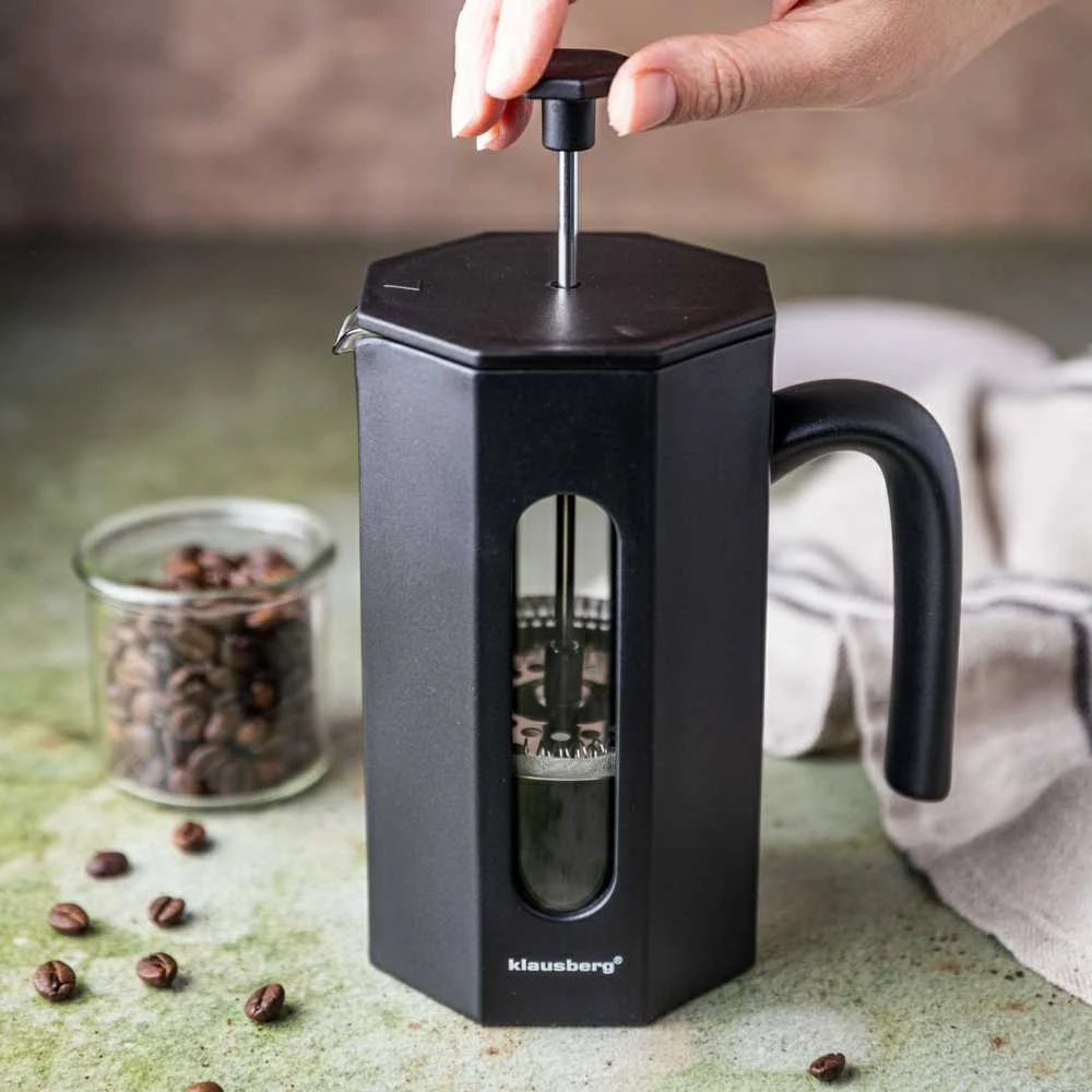 Nuspaudžiamas kavinukas-arbatinukas Klausberg KB-7678, 0.8 l, juodas