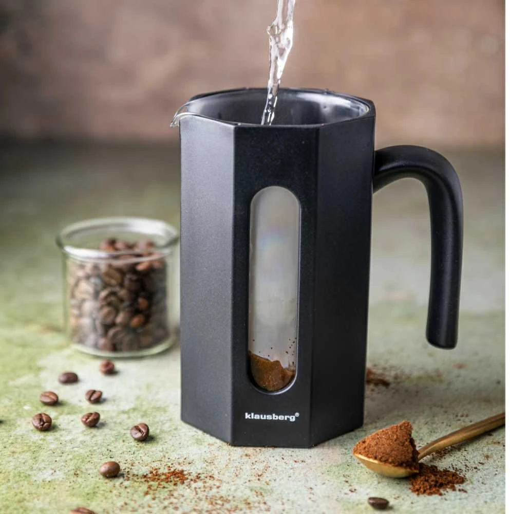 Nuspaudžiamas kavinukas-arbatinukas Klausberg KB-7678, 0.8 l, juodas