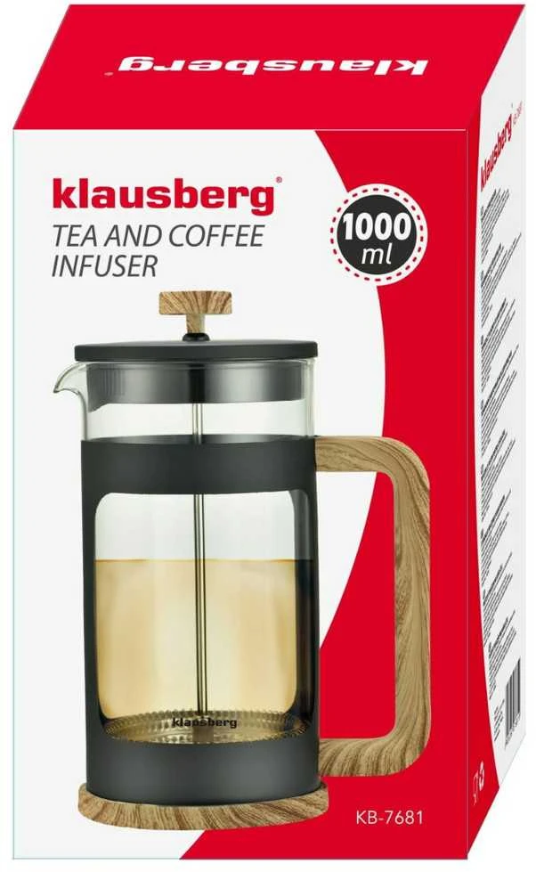 Zaparzacz Medinis kavos/arbatos infuzinis stūmoklis, 1 l Klausberg