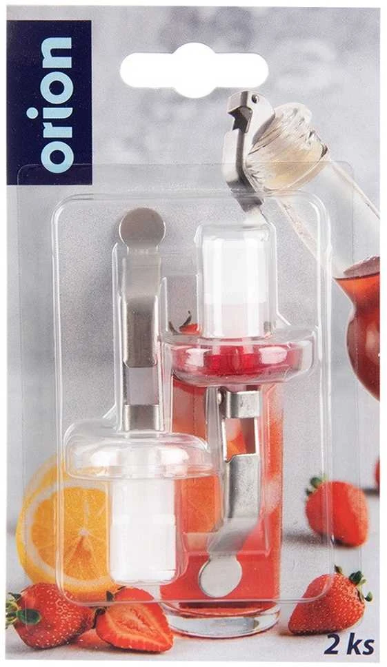 Verk Orion Butelių kamščiai 9 cm Raudonas ir skaidrus 2 vnt.