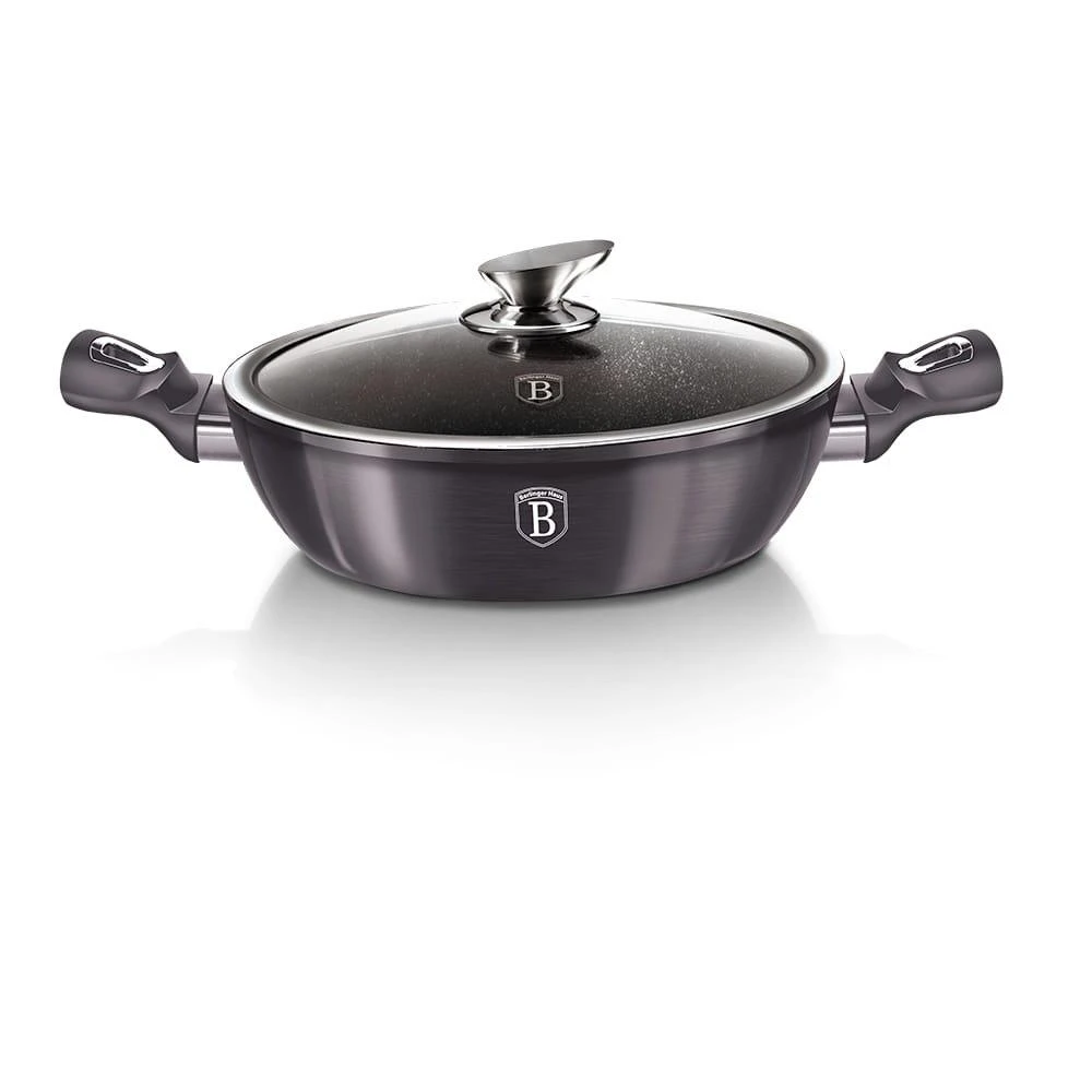 ŽEMAS PUODAS SU DANGIU GRANITE 4.9L 32cm BERLINGER HAUS METALLIC LINE Carbon Pro BH-6899