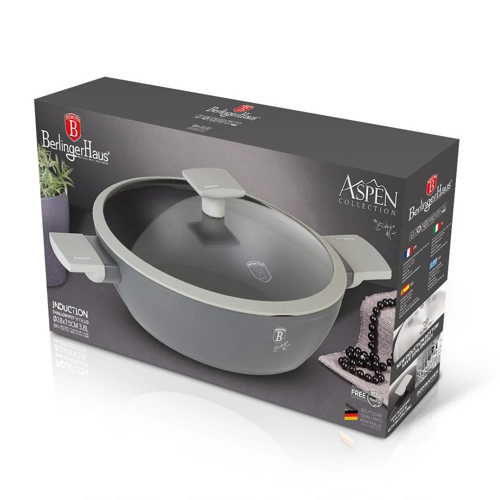 Puodas NISKI Z POW. TYTANOWĄ 28cm 3.8L BERLINGER HAUS ASPEN BH-7070