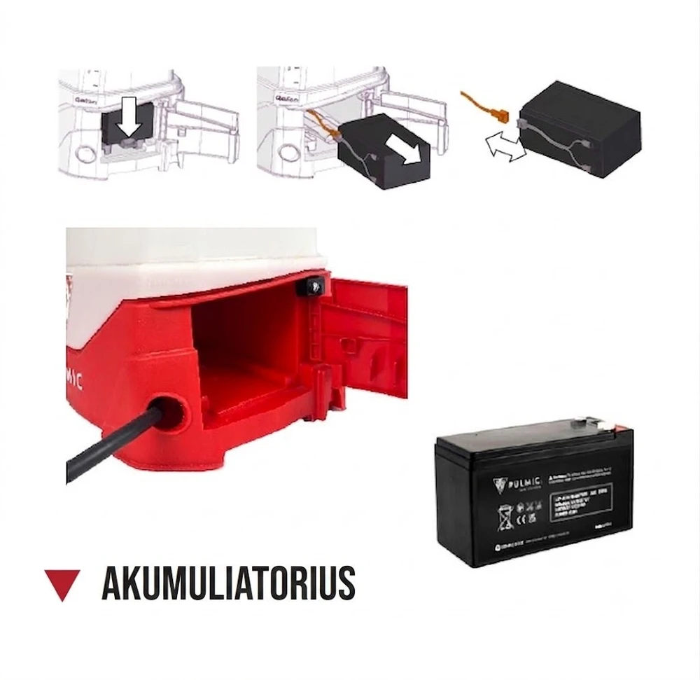 Akumuliatorinis sodo purkštuvas Pulmic Pegasus Lite 15L su ličio baterija + Dovana 100cm prailginimas