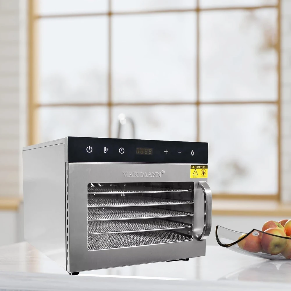 Vaisių džiovyklė Wartmann® WM-2206 DH nerūdijančio plieno, 6 padėklai
