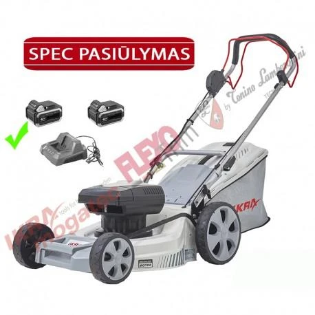 Akumuliatorinė savaeigė vejapjovė 80 V (2 × 40 V) 2 × 2,5 Ah IKRA IAM 40-4625 S - KOMPLEKTAS