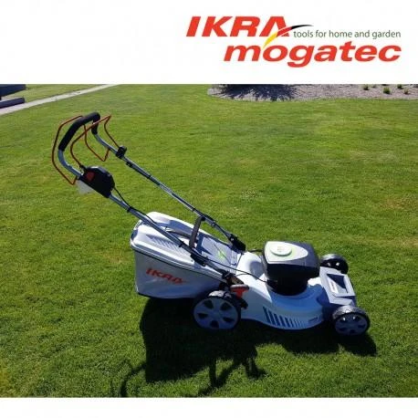 Akumuliatorinė savaeigė vejapjovė 80 V (2 × 40 V) 2 × 2,5 Ah IKRA IAM 40-4625 S - KOMPLEKTAS