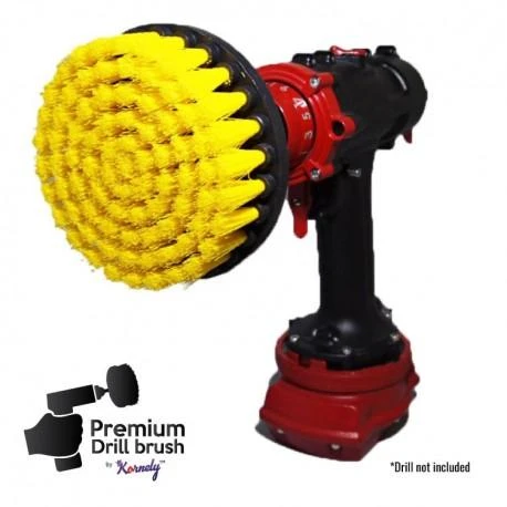 Profesionalūs valymo šepečiai Premium Drill 3vnt. - vidutiniškai minkštas, geltonas, 13 cm