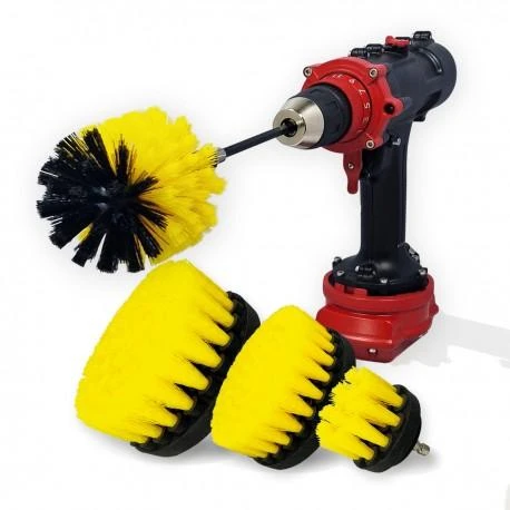 Profesionalūs valymo šepečiai Premium Drill 5vnt. - vidutiniškai minkštas, geltonas, 13 cm