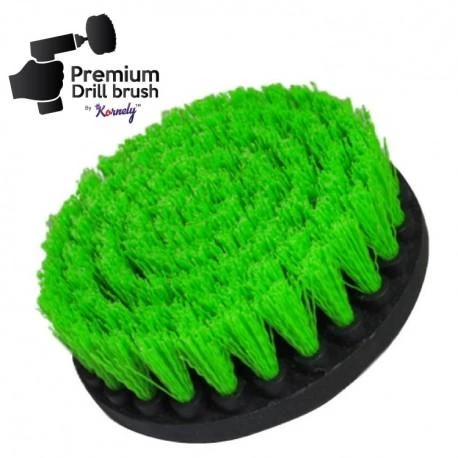 Profesionalus valymo šepetys Premium Drill 3vnt. - vidutiniškai kietas, žalias, 13 cm