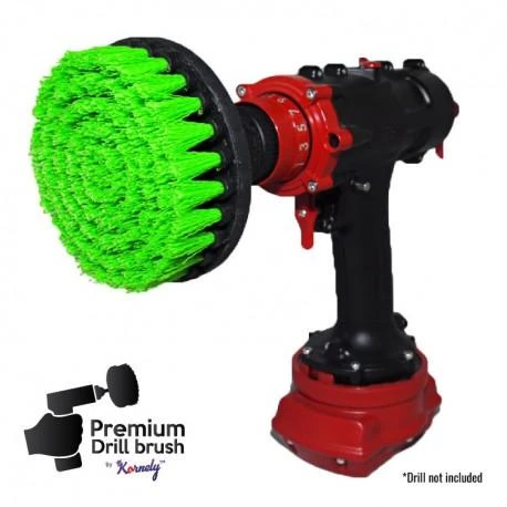 Profesionalus valymo šepetys Premium Drill 3vnt. - vidutiniškai kietas, žalias, 13 cm