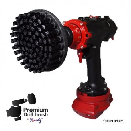 Profesionalus valymo šepetys Premium Drill 3vnt.- ypač kietas, juodas, 13 cm