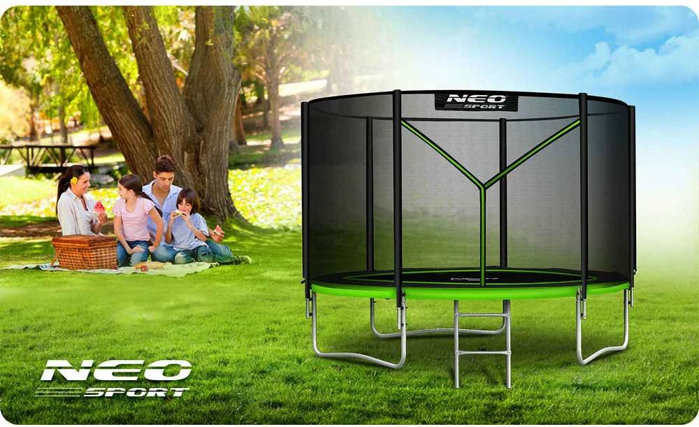 10 pėdų / 312 cm sodo batutas su lauko tinkleliu ir Neo-Sport kopėčiomis
