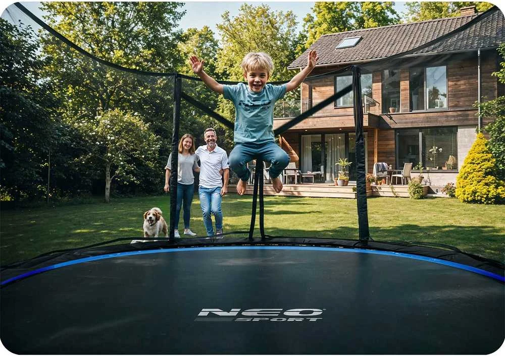 10 pėdų / 312 cm sodo batutas su lauko tinklu ir kopėčiomis „Neo-Sport“