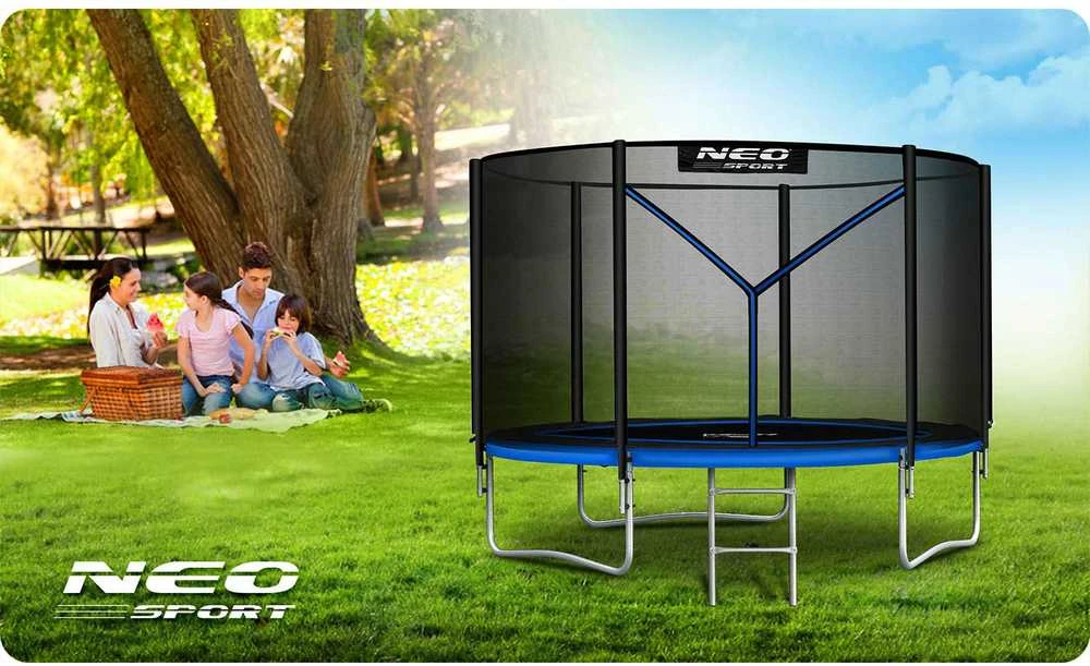 10 pėdų / 312 cm sodo batutas su lauko tinklu ir kopėčiomis „Neo-Sport“