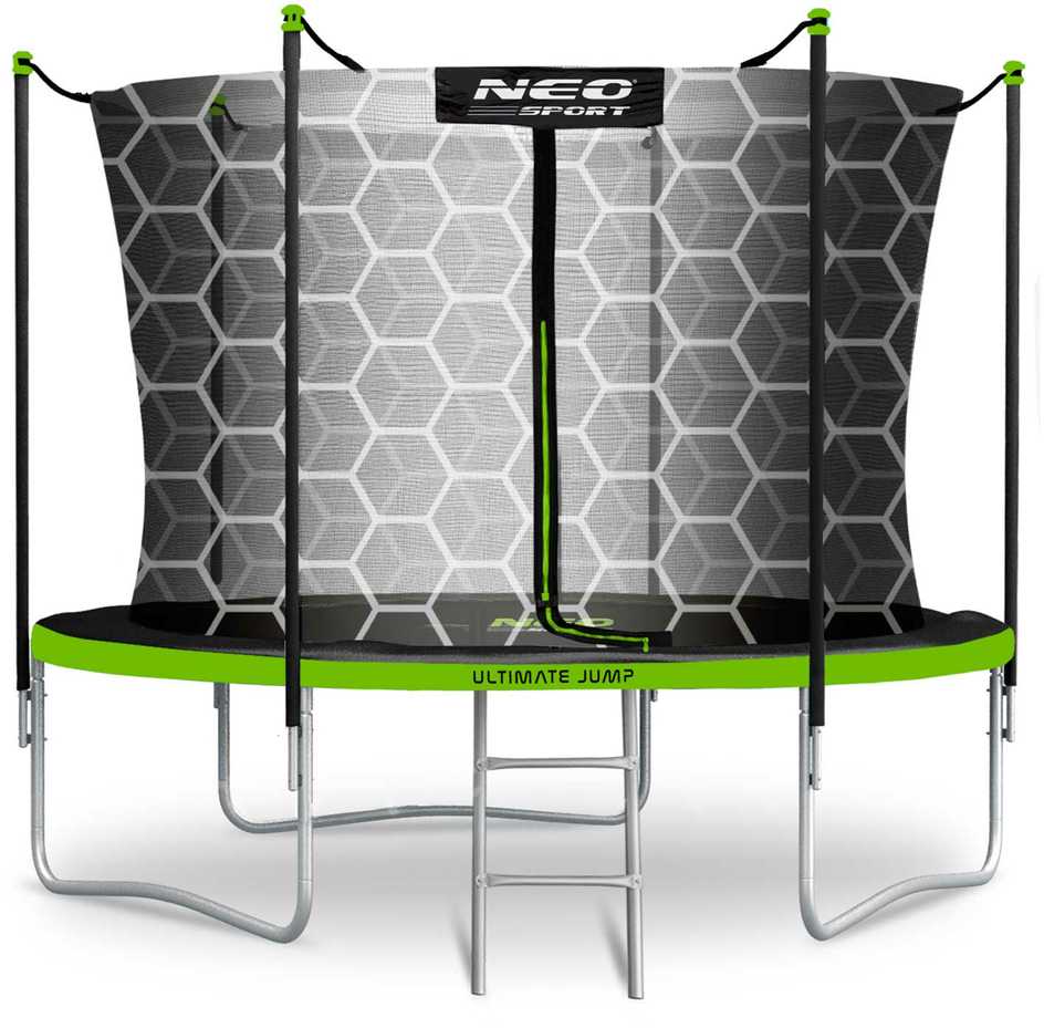 10 pėdų / 312 cm sodo batutas su vidiniu tinklu ir Neo-Sport kopėčiomis