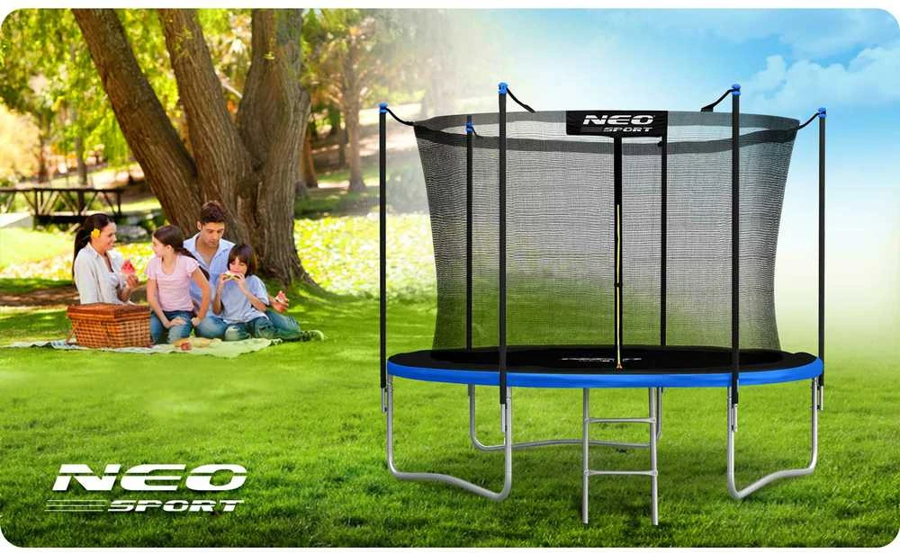 10 pėdų / 312 cm sodo batutas su vidiniu tinklu ir Neo-Sport kopėčiomis