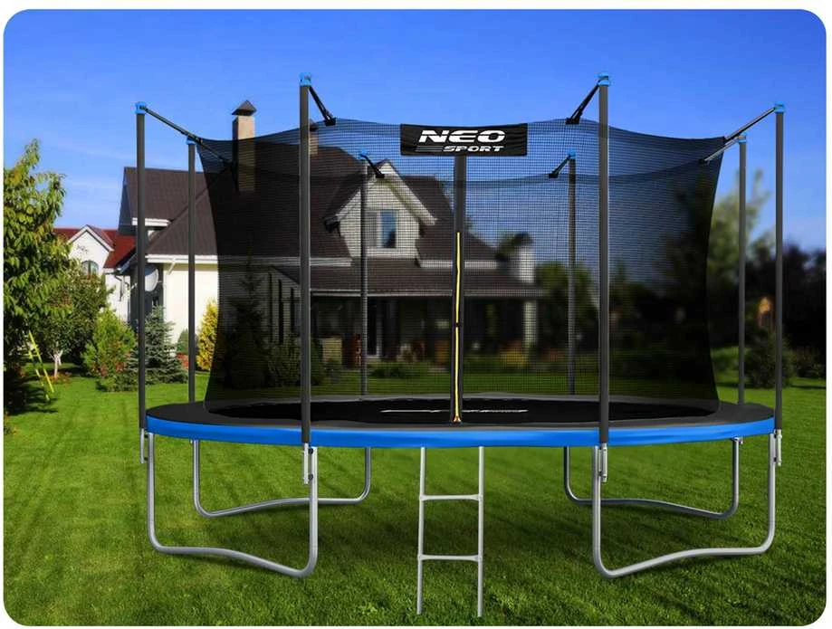 12 pėdų / 374 cm sodo batutas su vidiniu tinklu ir Neo-Sport kopėčiomis