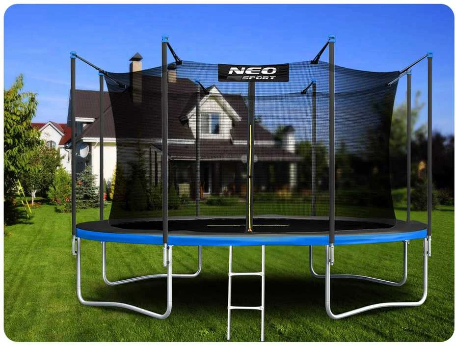 13 pėdų / 404 cm sodo batutas su vidiniu tinklu ir Neo-Sport kopėčiomis