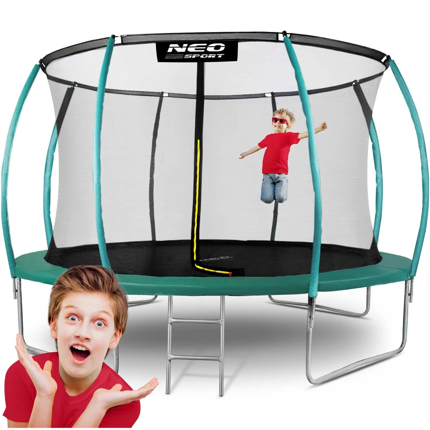 Profiliuotas sodo batutas 14 pėdų / 435 cm su vidiniu Neo-Sport tinkleliu