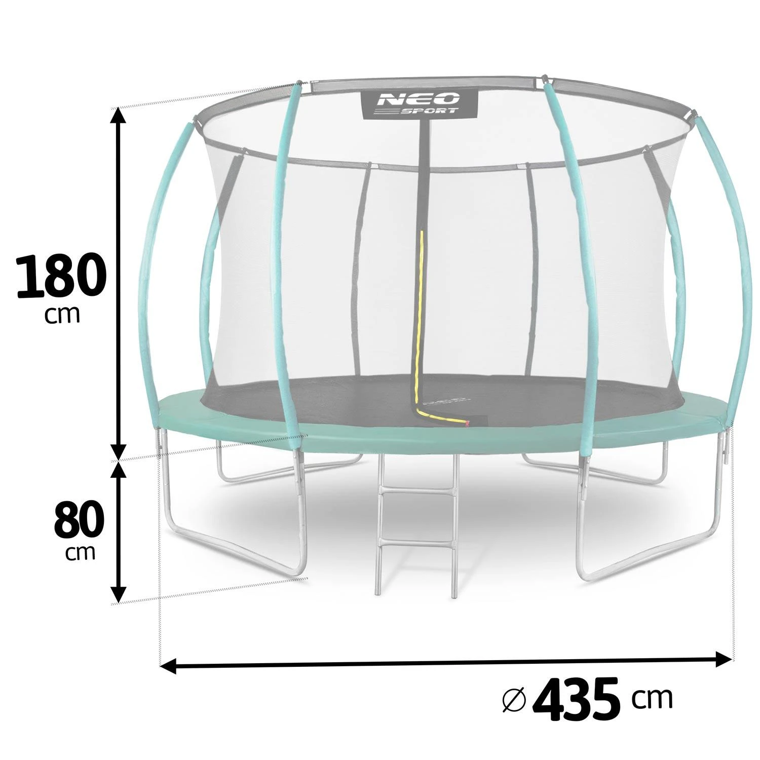 Profiliuotas sodo batutas 14 pėdų / 435 cm su vidiniu Neo-Sport tinkleliu