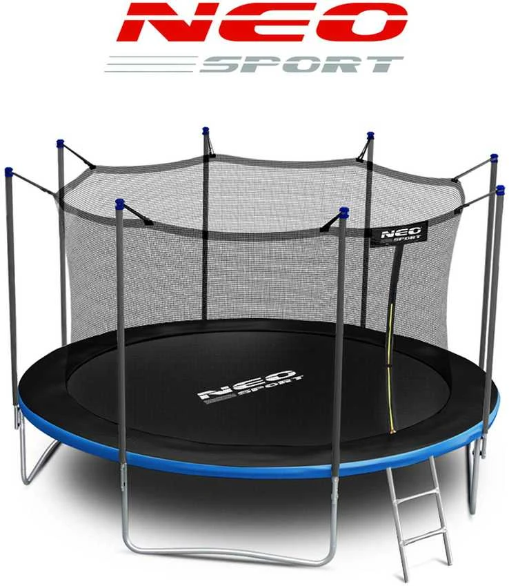 14 pėdų / 435 cm sodo batutas su vidiniu tinklu ir kopėčiomis „Neo-Sport“